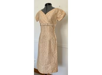 Pair Of Vintage Blush Lace Dresses By Gay Gibson & Ferman O'Grady