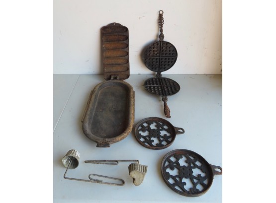 Antique Iron Cooking Implements