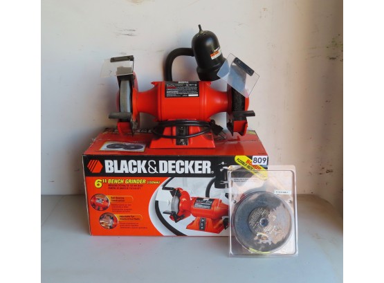 Black & Decker 6'  Bench Grinder W/ Extra Grinder, In Box