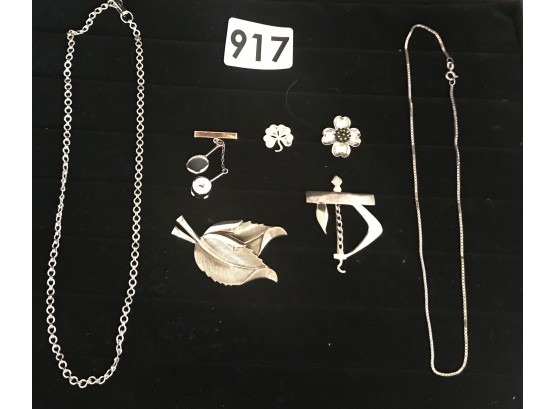Sterling Silver Chains, Pins, & Ring