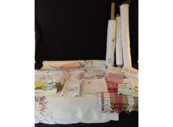 Vintage Embroidered Table Linens & Pillow Cases