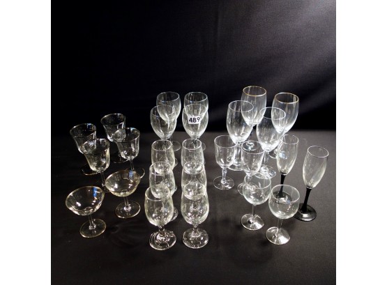 Variety Of Stemware Including Some Crystal