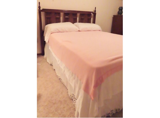 Bassett Furniture Queen Bed Frame, Mattress, & Clean Bedding