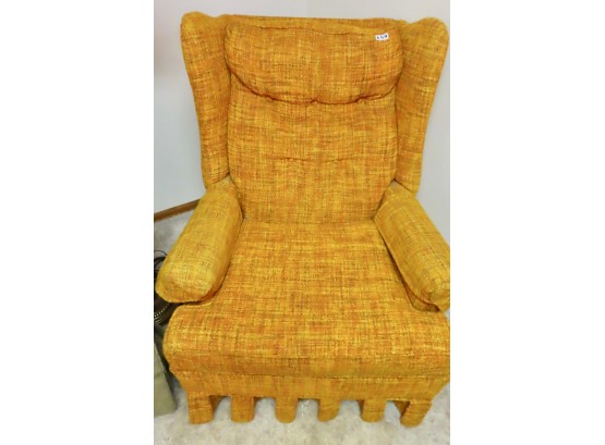 Orange Tweed Retro Side Chair W/Throw, Pillow, & Heat Bag