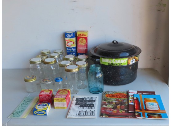 Canning Pot, Jars, Canning Books, & Lids