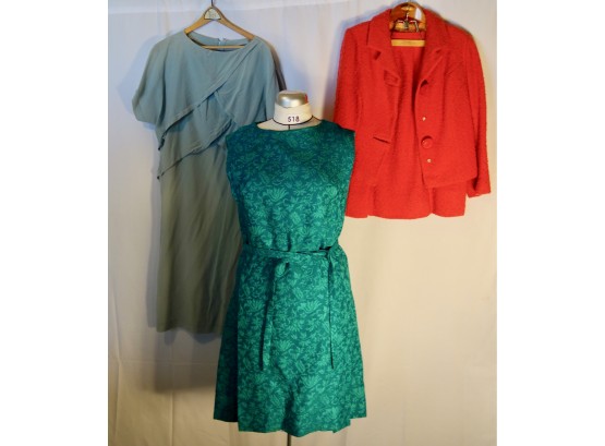 2 Vintage Dresses & Vintage Skirt Suit