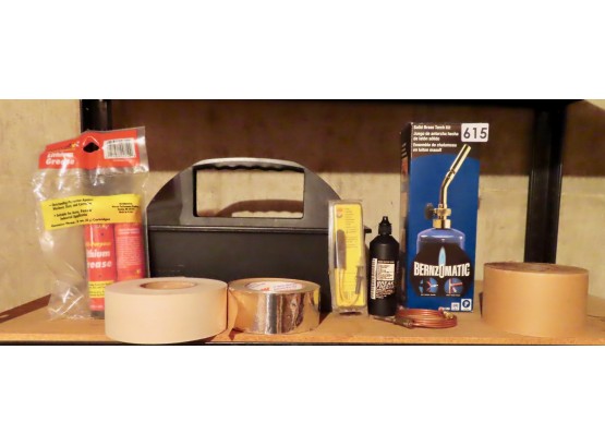 Benzomatic Solid Brass Torch Kit, Tool Tote, Lithium Grease, Outlet Tester, Tape, & More