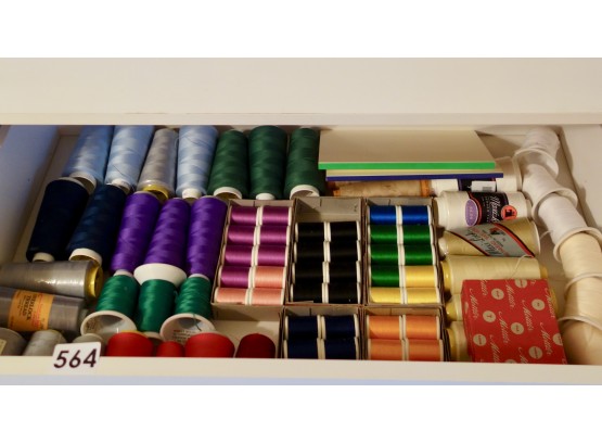 Drawer Of Mettler Embroidery Thread & Serger Thread, Almost All Are New