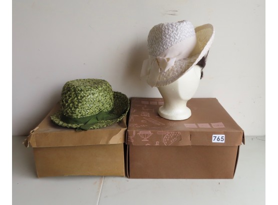 2 Vintage Hats In Boxes