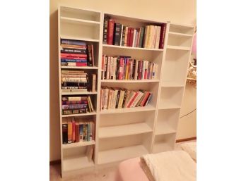 Set Of 3 White Bookshelves.  These Are Currently Screwed Together But Could Be Disconnected.