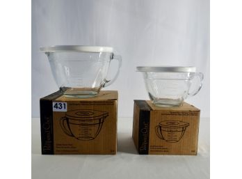 2 Pampered Chef Batter Bowls W/ Lids In Boxes