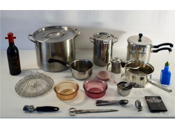 Assorted Pots And Kitchen Tools