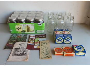 New In Box Wide Mouth Quart Jars, More Jars, Lids & Books