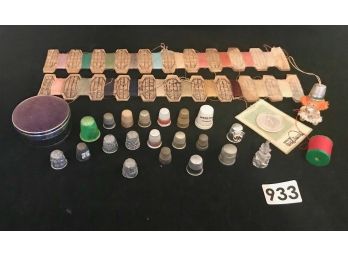 Thimble Collection & Other Old Sewing Pieces
