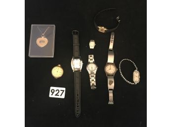 Assorted Time Pieces Including Fossil, Timex, Walham, Speidel, & Tosca