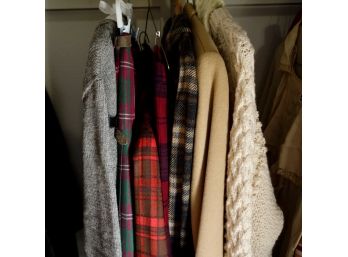 Vintage Tartan & Wool Skirts, Jackets, Sweaters, & Cape