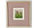 Framed, Signed,  Nancy Roach Serigraph 56/70, 'Pink Tulips'