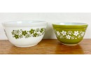 Vintage Spring Blossom Pyrex Mixing Bowls In Great Shape, 401 & 402
