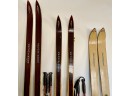 3 Pairs Of Vintage/antique Wood Skis, 2 From Norway