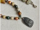 Lovely Stone Necklace, Bracelet, & Earrings