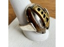 Chunky Brutalist Signed Sterling Ring, Size 11