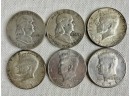Vintage Half Dollars With Ben Franklin And John Kennedy