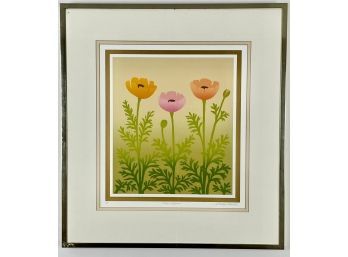 Framed, Signed,  Nancy Roach Artist's Proof, 'three Poppies'