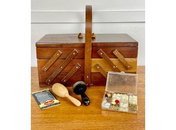 Vintage Sewing Box And Other Items