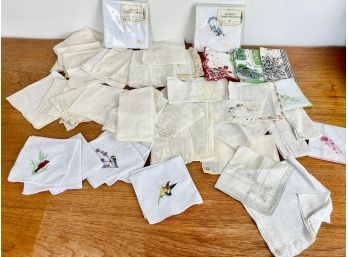 Vintage Handkerchiefs, Many Hand Embroidered