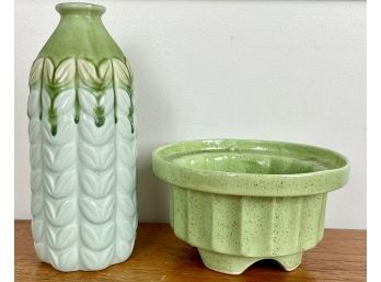 Vintage Ceramic Planter With Vase