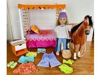 American Girl Doll Julie With Bed, Horse, And Clothes