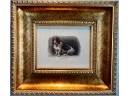 Exquisite Artwork Of Dogs Set Of 3 In Gold Frames