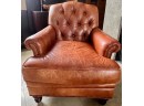 Brown Leather Chair With Ottoman