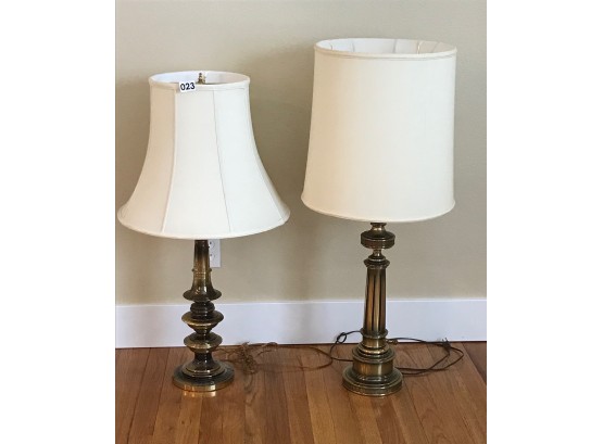 2 Vintage Brass Finish Lamps