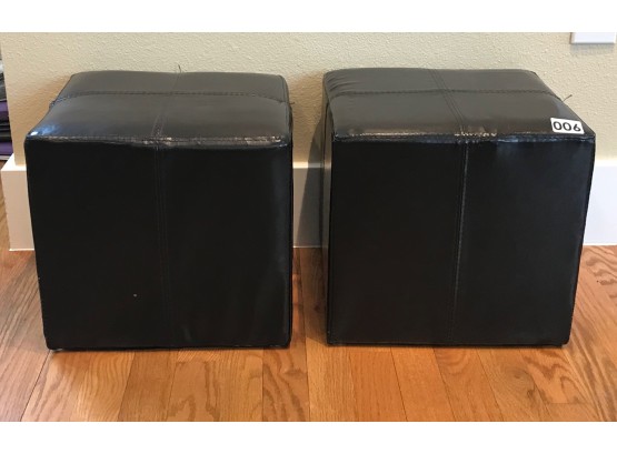 2 Faux Leather Footstools