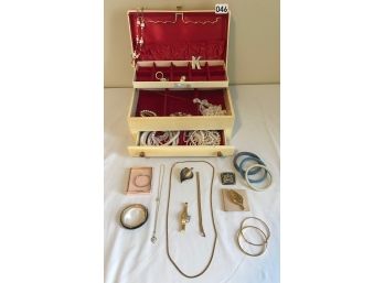 Vintage Jewelry Box W/Costume Jewelry