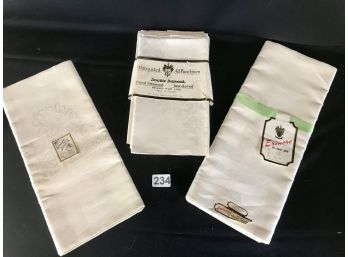 Never Used Irish Linen W/Labels Including 2 Tablecloths & 10 Napkins