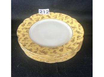 4 Antique Gold Trim Plates