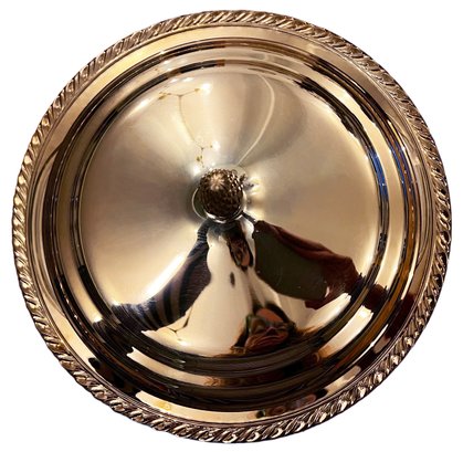ONEIDA- 3 Piece Silver Bowl, Lid & Glass Pyrex