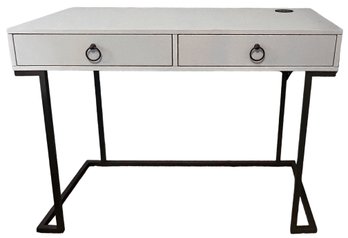 Desk- White With Metal Legs