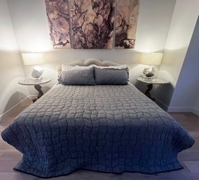 King Bedding- Grey Quilt, Pottery Barn White & Grey Pillow Shams