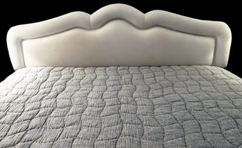 King Headboard- Upholstered In A Cream Fabric