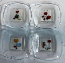 Glass Cheese Plates- 8'x8' Lot Of 4
