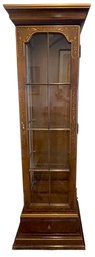 CURIO CABINET- Tapered Pedestal Cabinet Glass Shelves 73.5' Tall