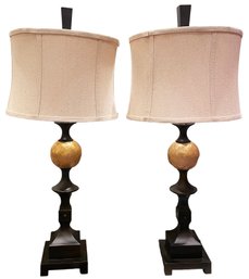 PAIR OF LAMPS- Linen Shade