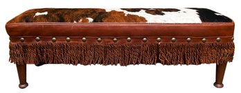 OLD HICKORY COW HIDE BENCH- Leather Tassels