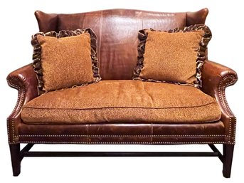 VANGUARD LEATHER SETTEE SOFA- Leather Frame With