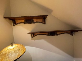 PAIR OF RUSTIC SHELVES-