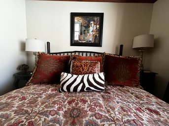 BEDDING SET FOR A KING BED- Rust Paisley Duvet  & Decorative Pillows, (Pillows & Comforters Are Not Included)