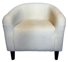 ACCENT BARREL CHAIR- Boucle Upholstery, Off White (1 Of 2)